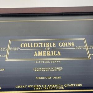 New Collectible Wood & Glass Coins of America Display Case by Danbury Mint
